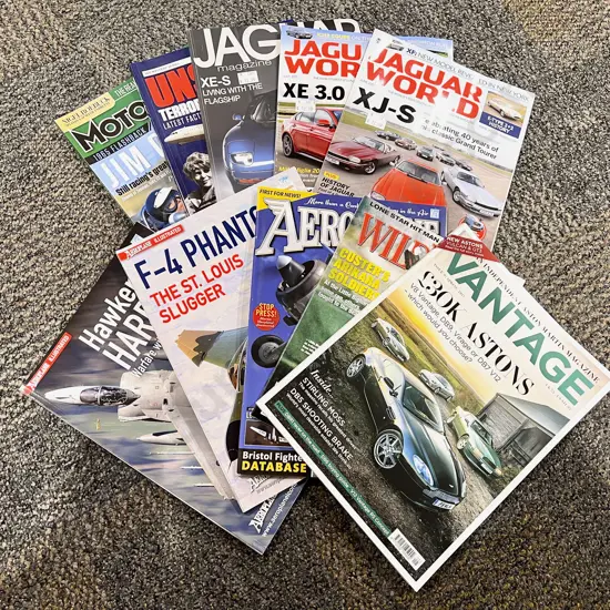 Boxed Quantity of Assorted Car & Plane Magazines