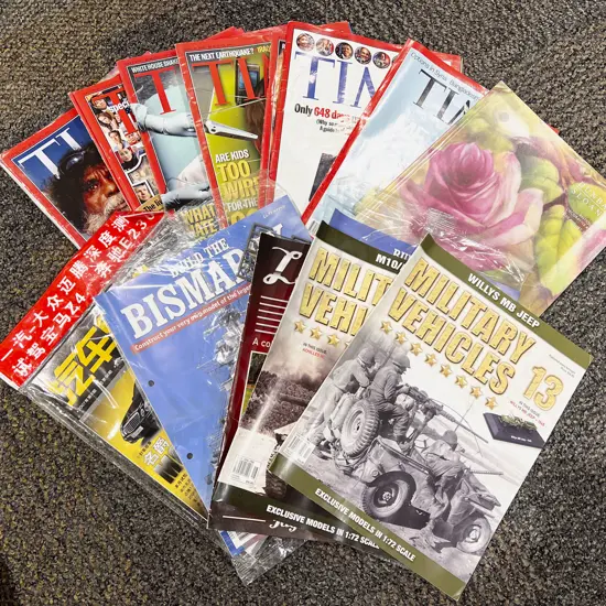 Boxed Quantity of Assorted Magazines