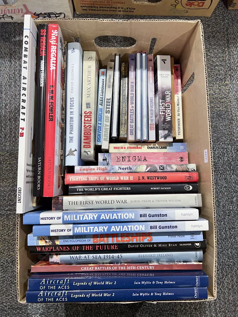 Boxed Quantity of Assorted Military Reference Volumes Image 1++