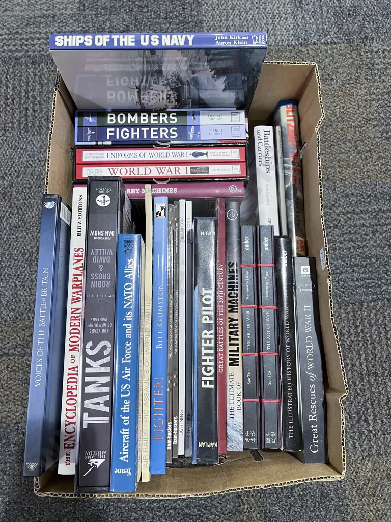 Boxed Quantity of Assorted Military Reference Volumes Image 1++