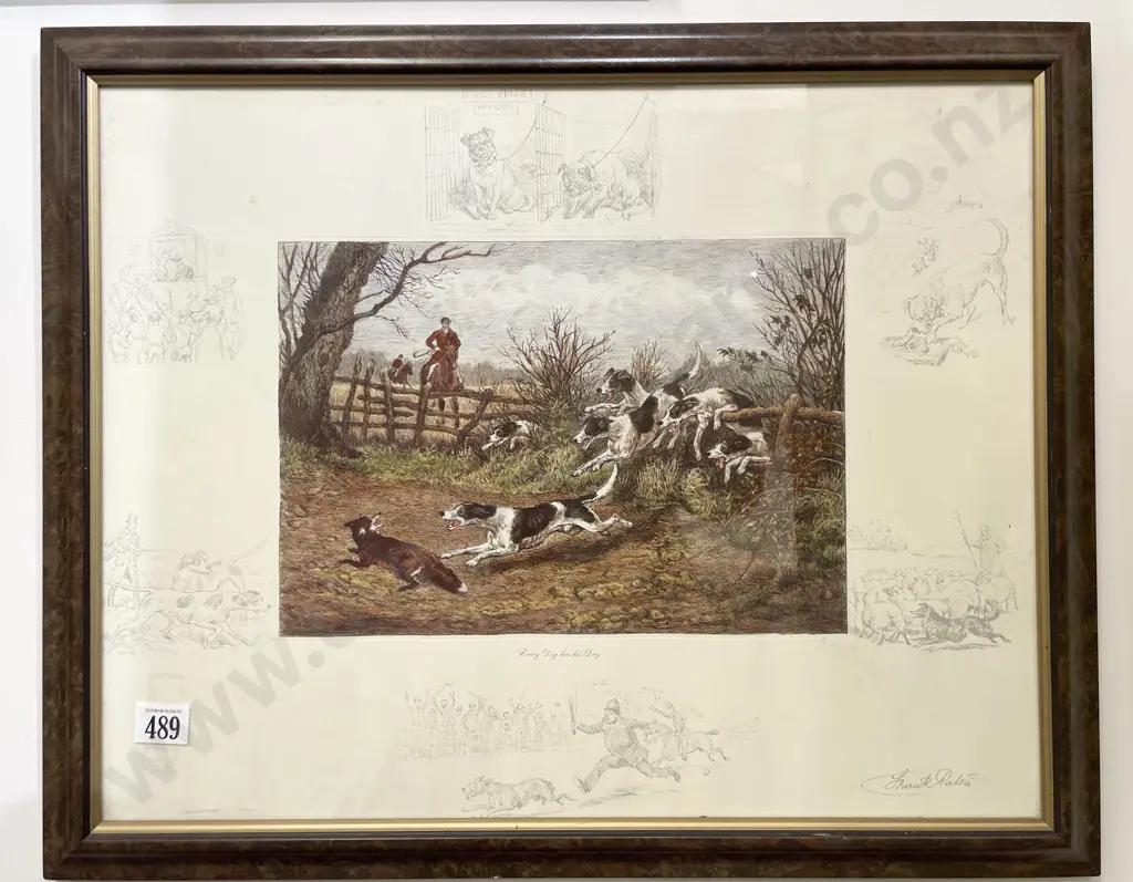 Reproduction Hunting Scene Print Image 1++