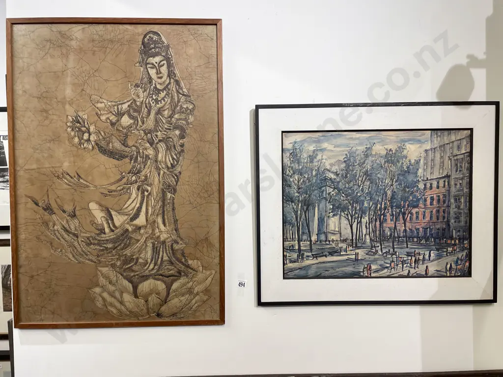 Framed Batik Work together with Print Image 1++