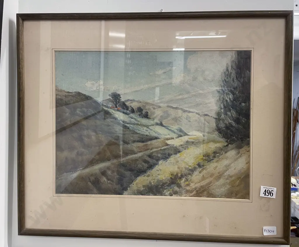 Indistinctly Signed - Churchill Dr Watercolour on Paper Image 1++