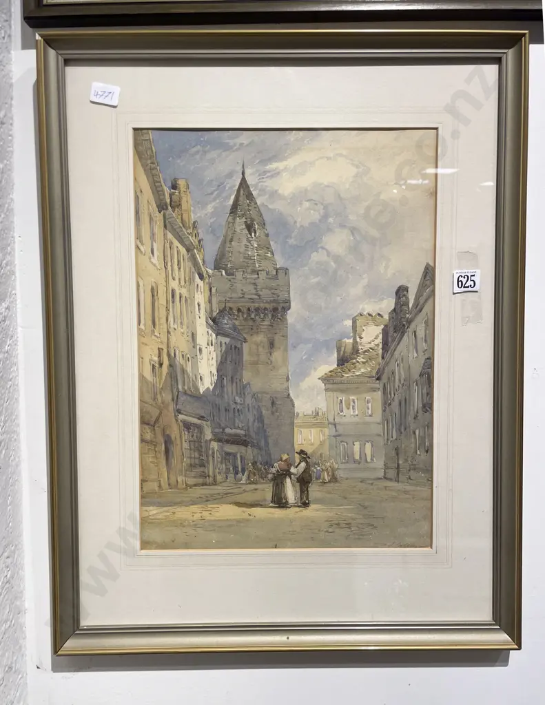 John Callow (British 1822 - 1878) - European Street Scene - W/C Image 1++