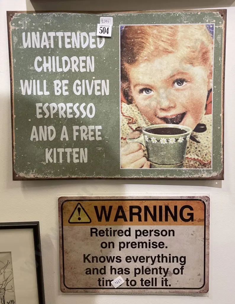 Two Reproduction Tin Signs Image 1++