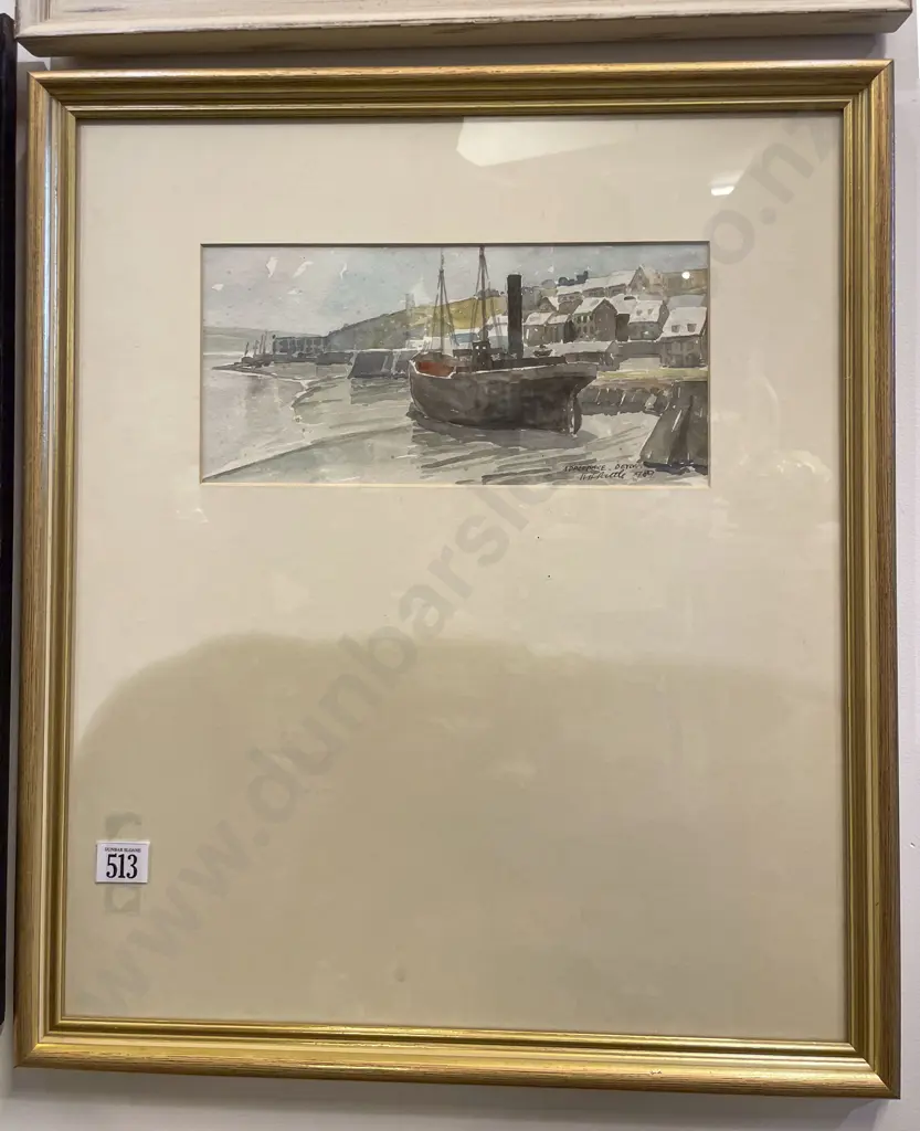 Signed Paiette - Appledore Devon - Watercolour Image 1++