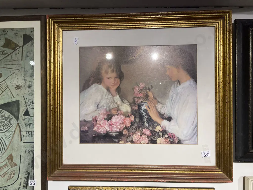 G Clausen - "Domestic Scene" - Reproduction Print Image 1++