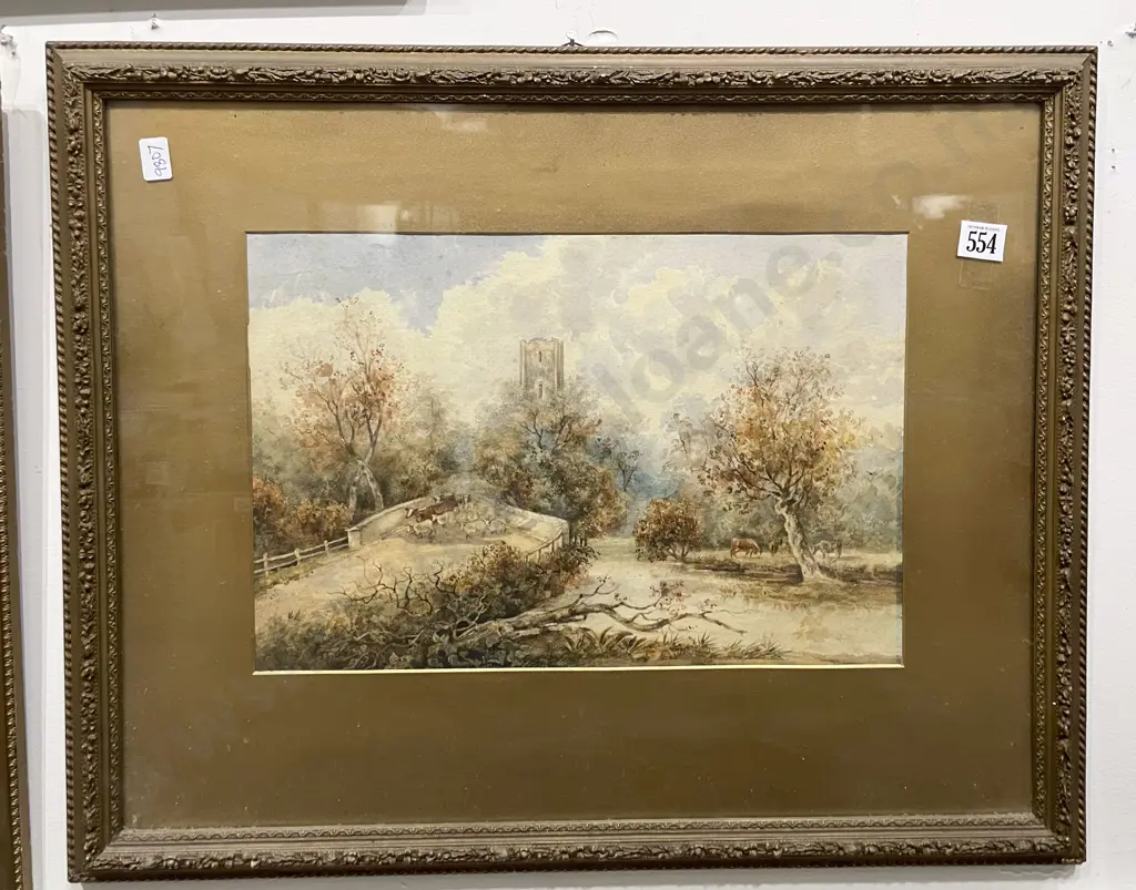 Unknown Artist - "English Countryside Landscape" - Watercolour Image 1++