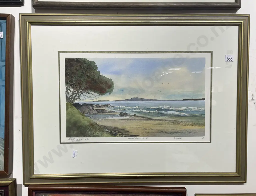 Peter Leitch - "Distant Rangitoto II" - Limited Edition Print Image 1++
