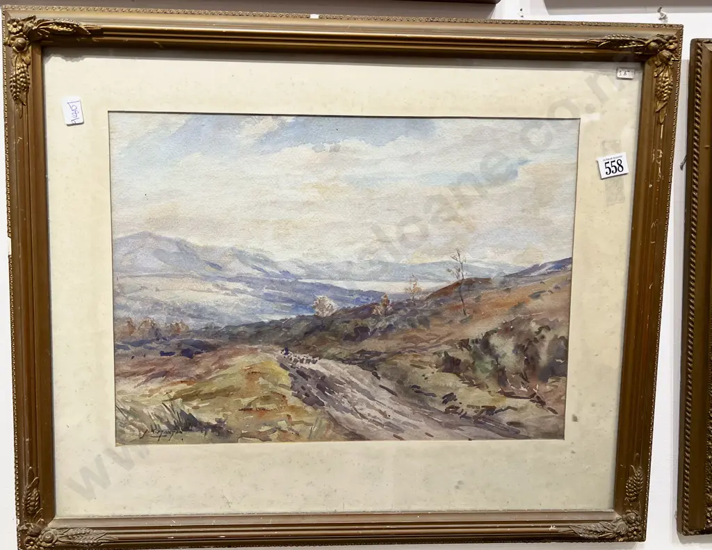 J. K Maxton - "View of Loch Vennacher" - Watercolour Image 1++