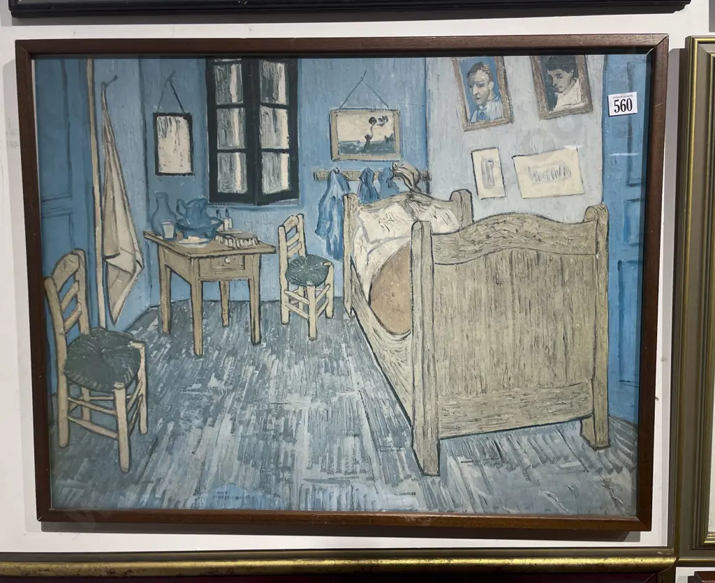 Van Gogh - "Bedroom Scene" - Reproduction Print Image 1++