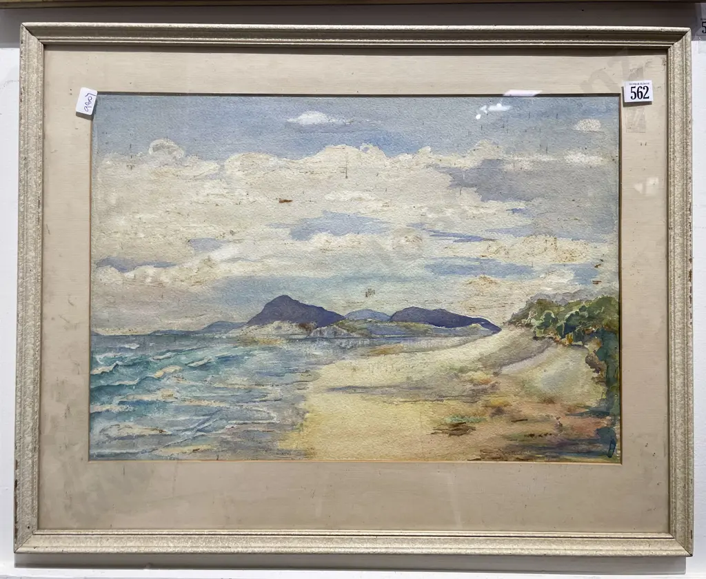 Unknown Artist - "Beachside Landscape" - Watercolour (a/f) Image 1++
