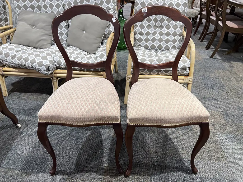 Pair of Mahogany Balloon Back Armchairs Image 1++