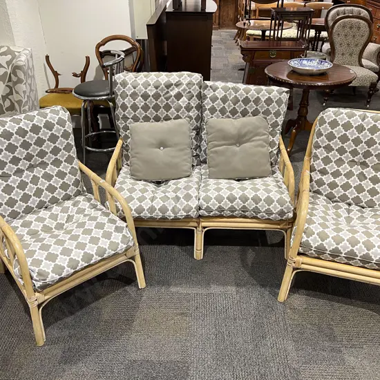 Three Piece Cane Conservatory Suite