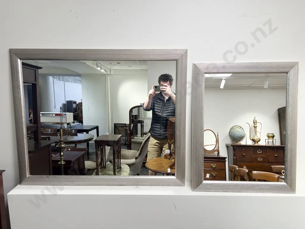Graduated Pair of Reeded Edge Framed Mirrors Image 1++