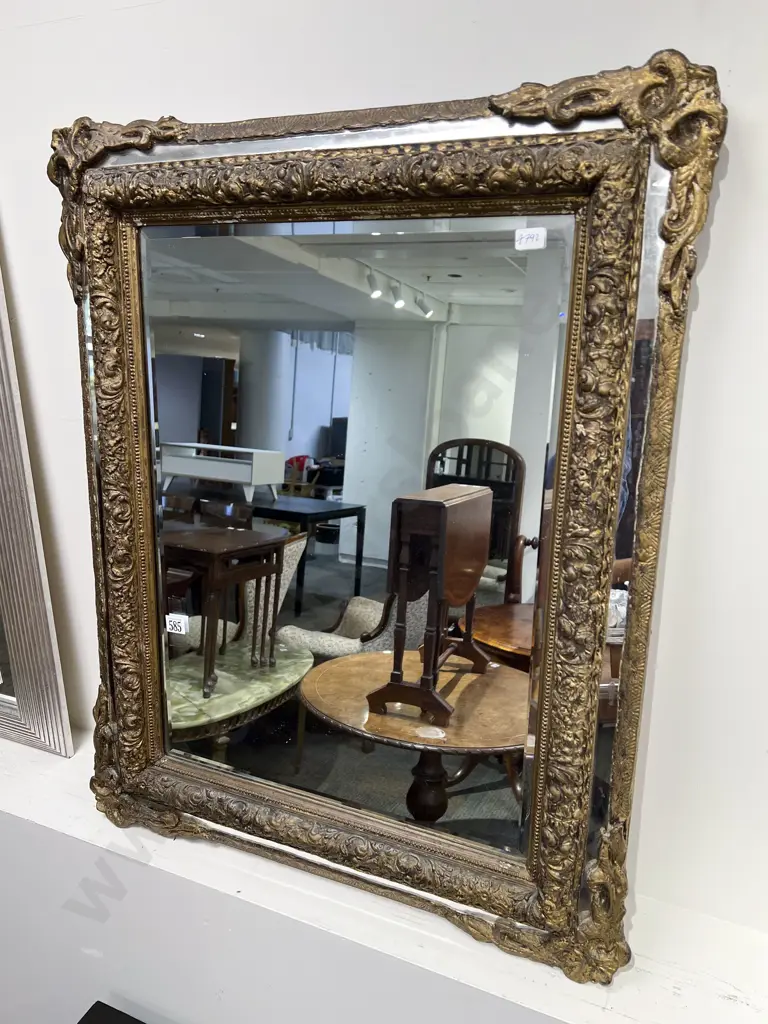 Victorian Gilt Framed Mirror with Carved Decorations Image 1++