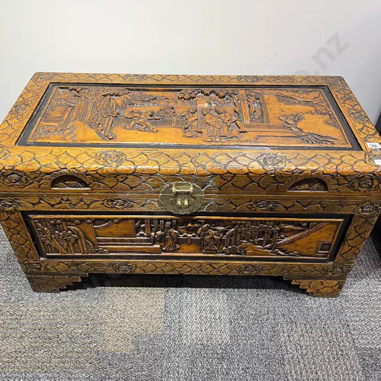 Carved Camphor Chest