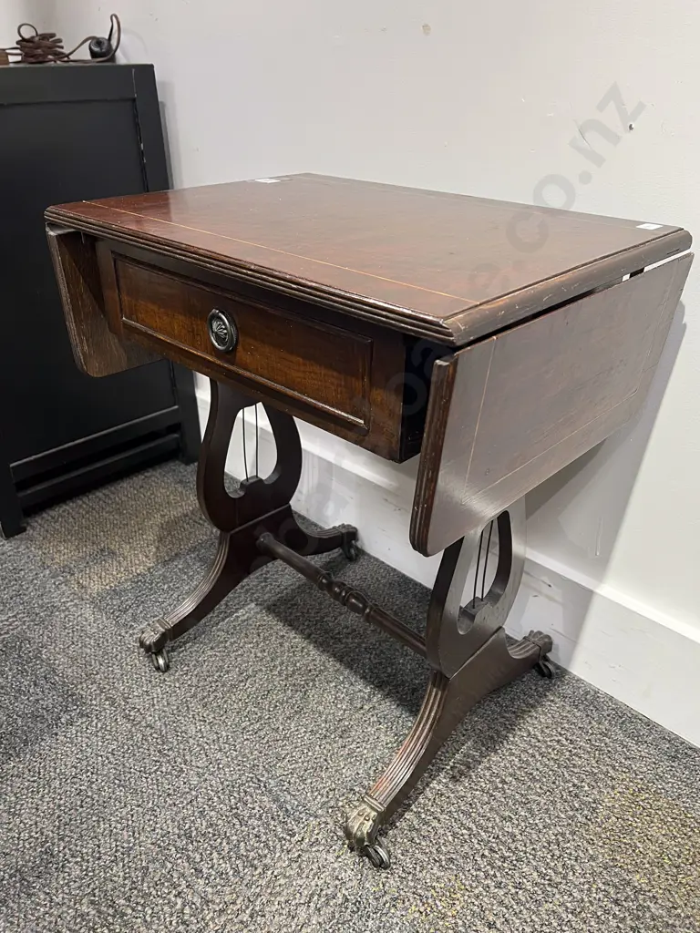 Regency Style Mahogany Sofa Table on Claw Feet Image 1++
