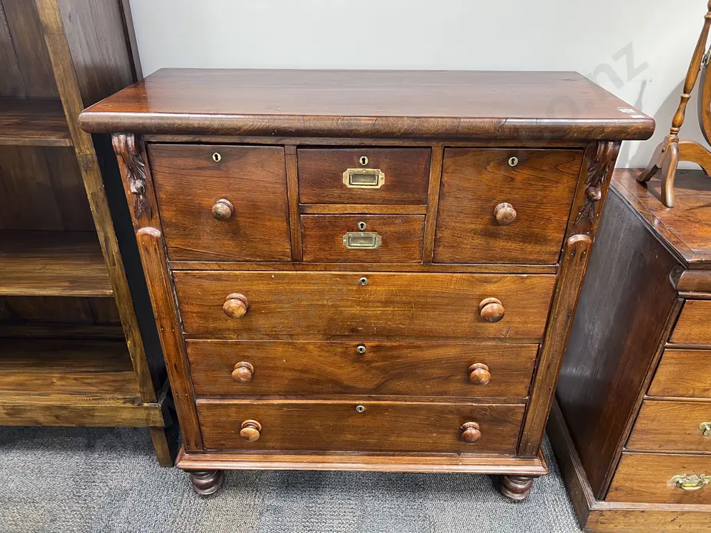 Victorian Mahogany Scotch Campaign Style Chest Image 1++