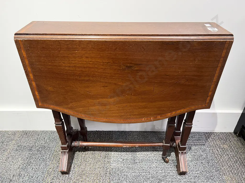 Edwardian Mahogany Sheraton Revival Sutherland Tea Table Image 1++