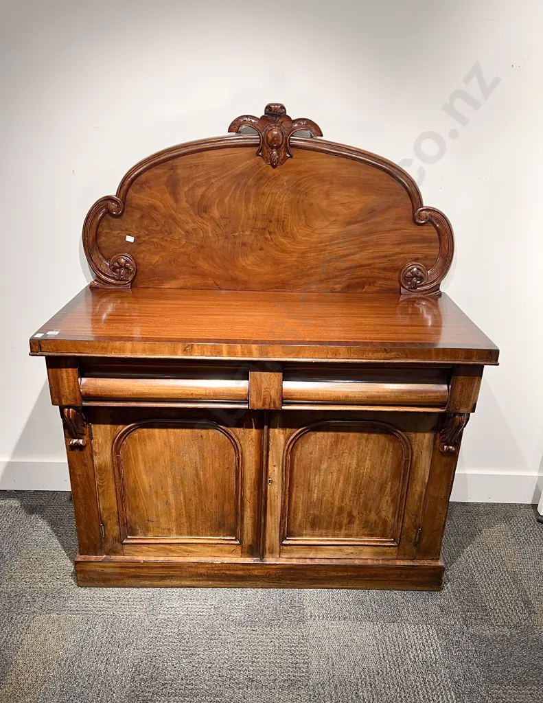 Victorian Mahogany Chiffonier with Gallery Back Image 1++