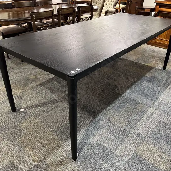 Modern Slender Ebonised Oak Dining Table