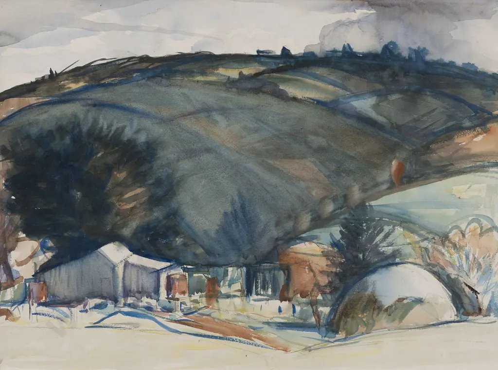 John Weeks (1888 - 1965) - Landscape with Farm Buildings Image 1++