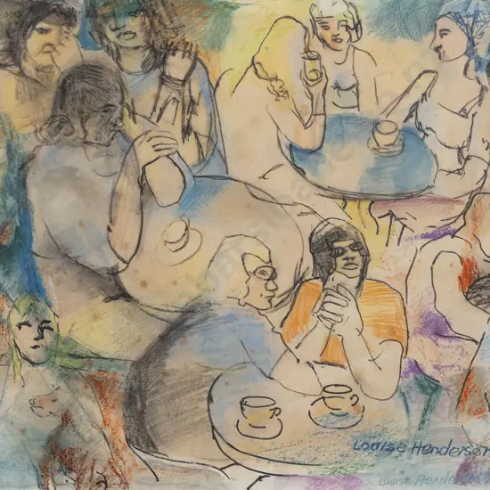 Louise Henderson (1902 - 1994) - Cafe Scene