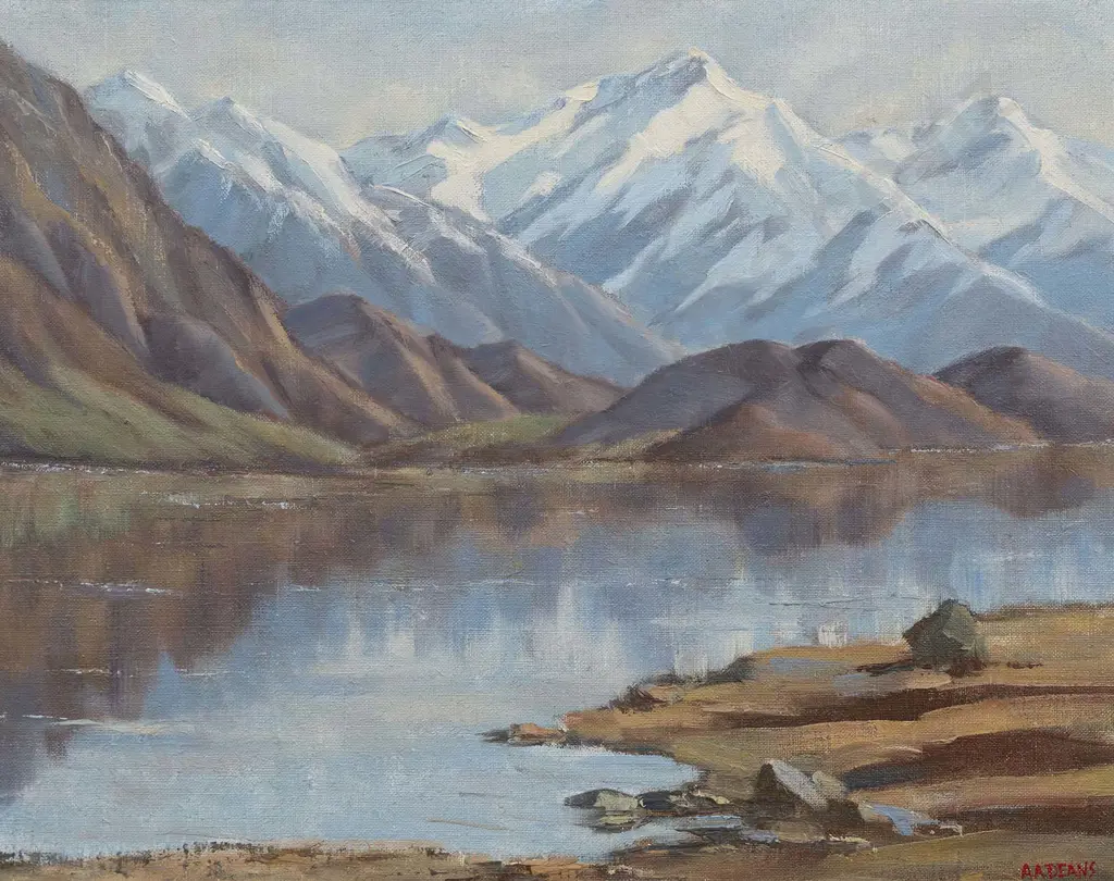 A Austen Deans (1915 - 2011) - South Island Lake Landscape Image 1++
