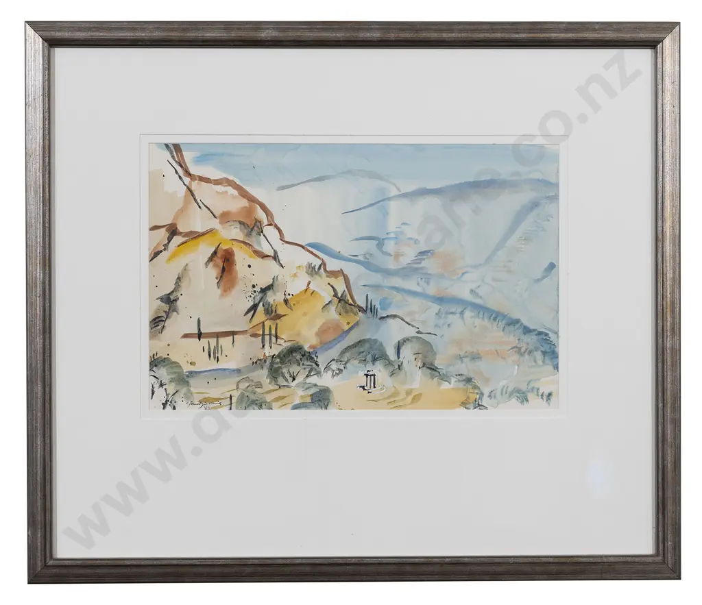 Douglas MacDiarmid (1922 - 2020) - Mediterranean Landscape - Tholos at Delphi Image 1++