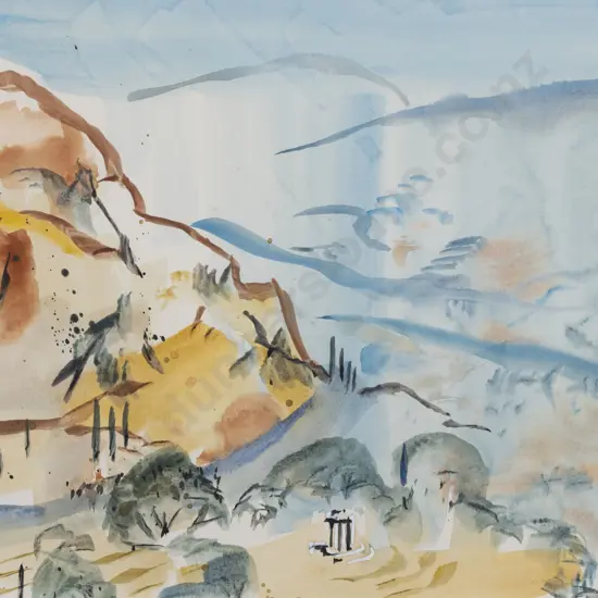 Douglas MacDiarmid (1922 - 2020) - Mediterranean Landscape - Tholos at Delphi