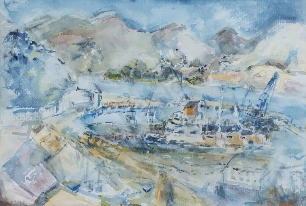 Evelyn Page (1899 - 1988) - Lyttelton Harbour Image 1++