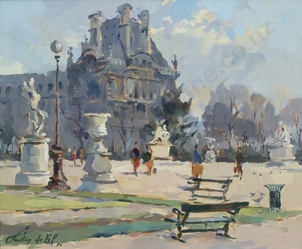 Gaston de Vel (1924 - 2010) - Near the Louvre - Paris Image 1++