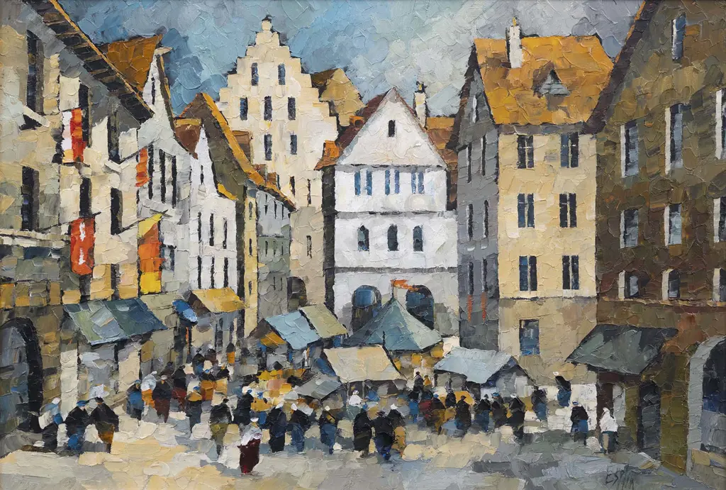 Tom Esplin (1915 - 2005) - Altstadt Augsberg Image 1++