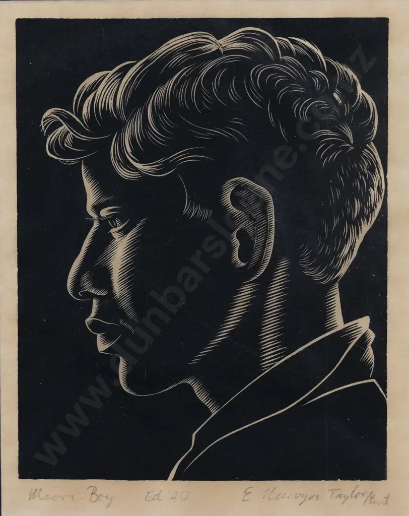 E Mervyn Taylor (1906 - 1964) - Maori Boy Image 1++