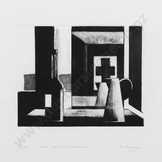 John Drawbridge (1930 - 2005) - Black Still Life (with Malevich)