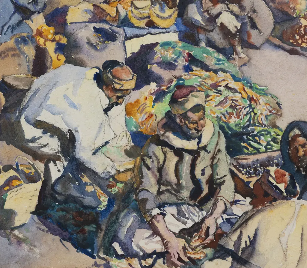 Maud Sherwood (1880 - 1956) - The Chilli Market - Tunis Image 1++
