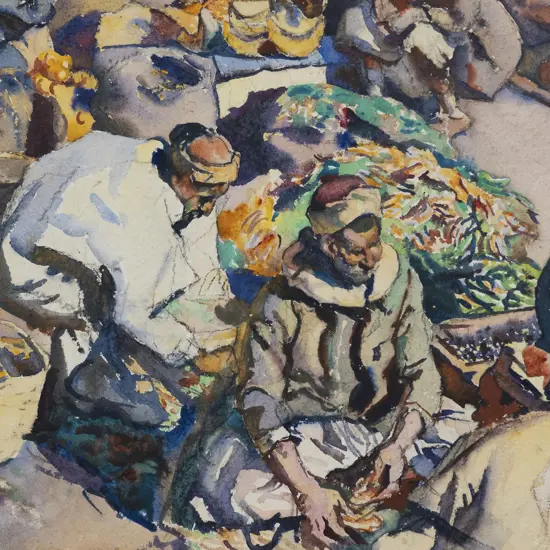 Maud Sherwood (1880 - 1956) - The Chilli Market - Tunis
