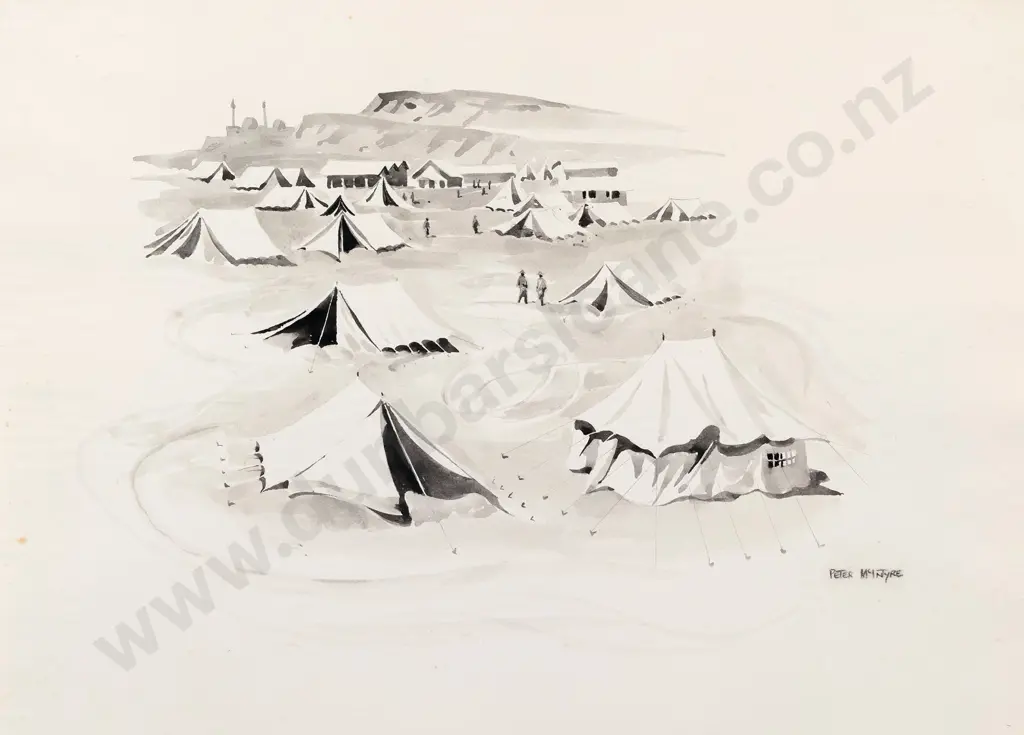 Peter McIntyre (1910 - 1995) - Maadi Camp in the Early Days of 1940 Image 1++