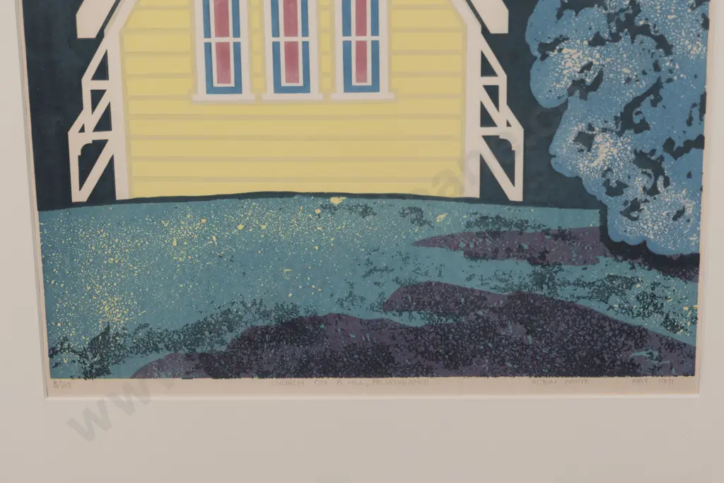 Robin White (b 1946) - Church on a Hill - Pauatahanui Image 1++