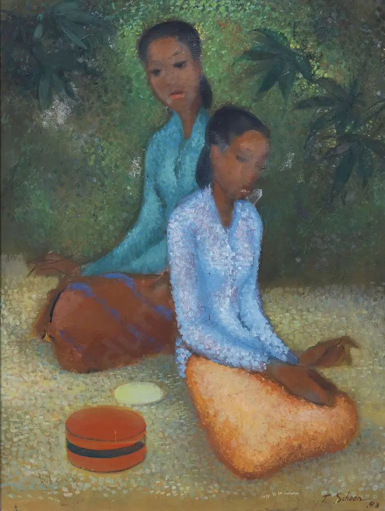 Theo Schoon (1915 - 1985) - Two Indonesian Girls Image 1++