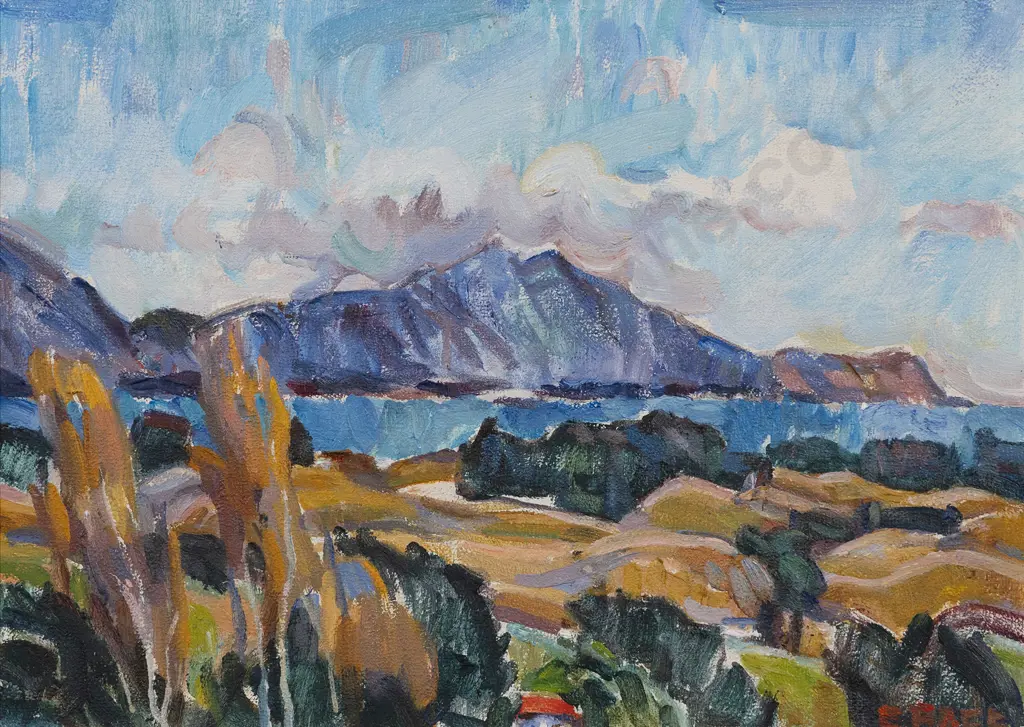 Evelyn Page (1899 - 1993) - Kapiti Coast from Waikanae Image 1++