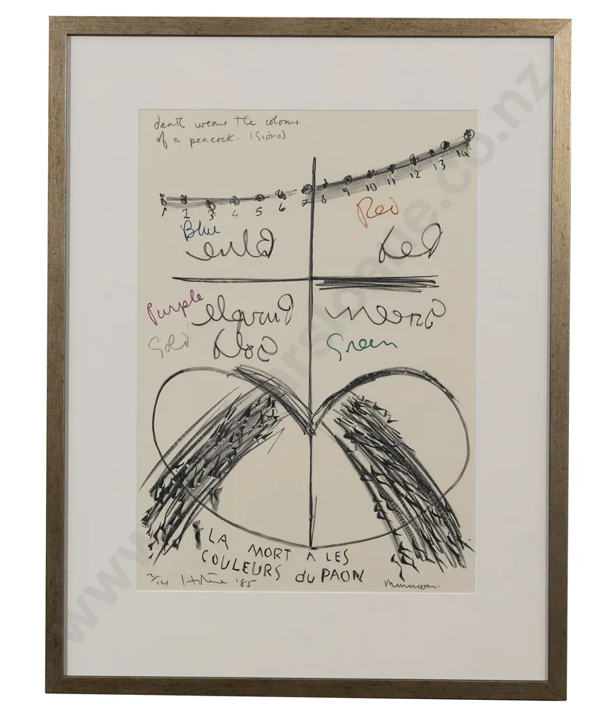 Ralph Hotere (1931 - 2013) - Death Wears the Colours of a Peacock Image 1++