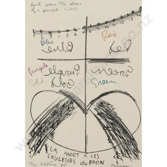 Ralph Hotere (1931 - 2013) - Death Wears the Colours of a Peacock