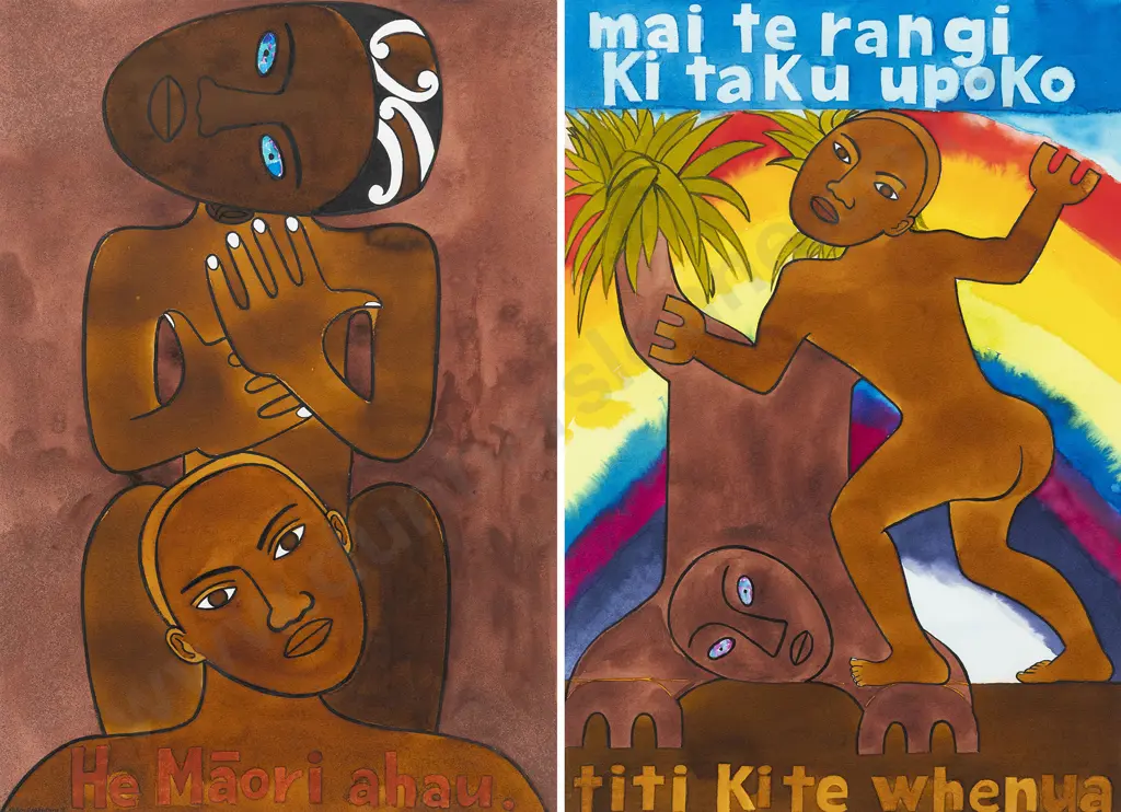 Robyn Kahukiwa (1938 - 2025) - Untitled Diptych Image 1++