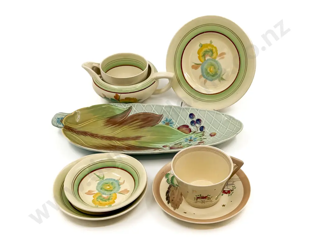 Clarice Cliff Sandwich Plate and Assorted Tea China Image 1++
