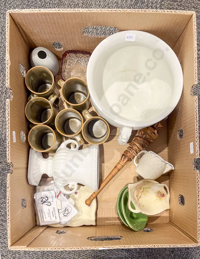 Box Qty of Assorted China Including Set Of Temuka Mugs Image 1++