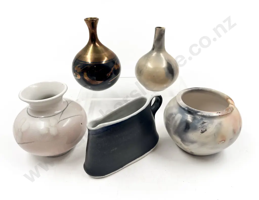 Five NZ Pottery Vases Image 1++