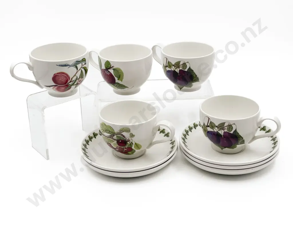 Five Port Meirion Pomona Cups and Saucers Image 1++