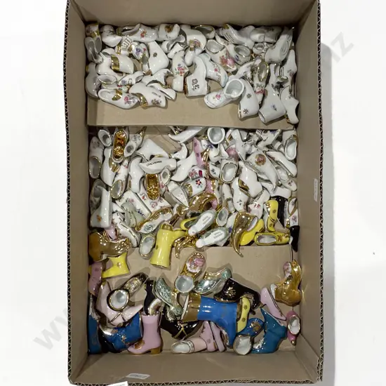 Limoges Wall Hanging Knick-Knack Shelf with Qty of Assorted Limoges